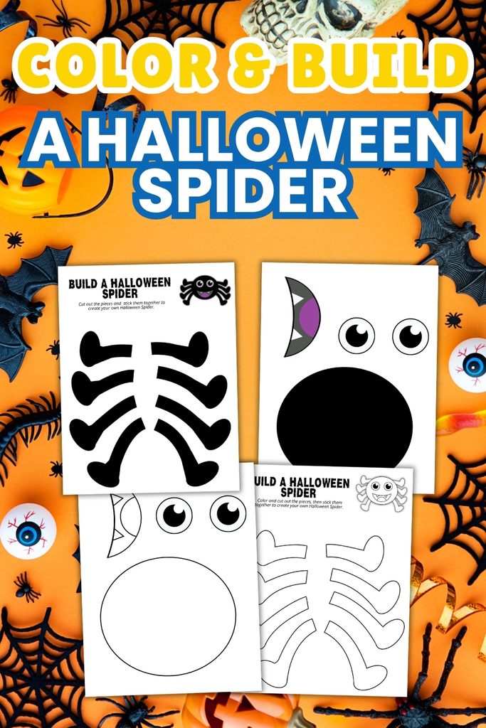 color and build a halloween spider